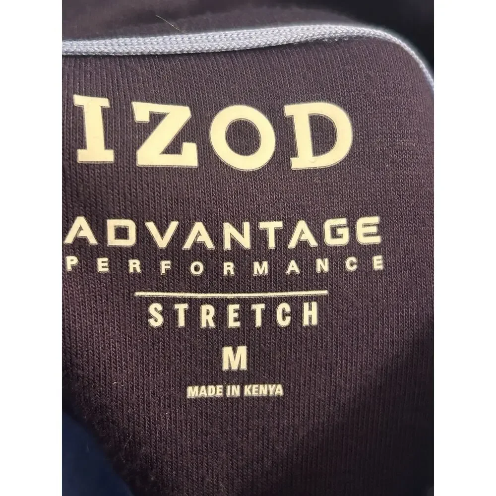 Izod Pullover Sweater Men's Stretch‎ Medium Blue Quarter Zip Golf Outdoor